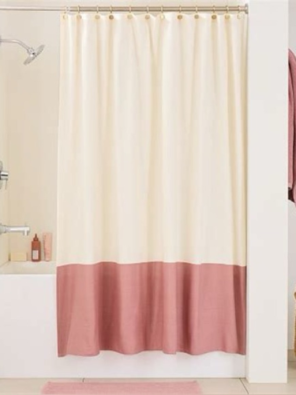 West Elm Shower Curtain 72x74 pink stone Great Condition!!